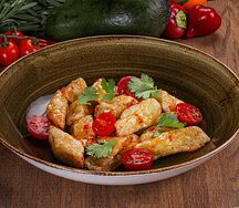 Салат с хрустящими баклажанами