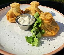 Хинкали с говядиной жареные