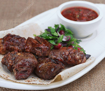 Шашлык из говяжьей печени