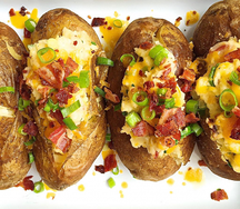 Запеченный картофель с ветчиной и сыром