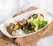 Рулетики из баклажана с ореховой начинкой