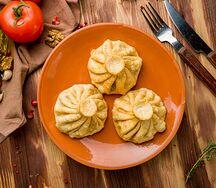 Хинкали жареные с грибами