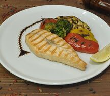 Семга на сковороде гриль