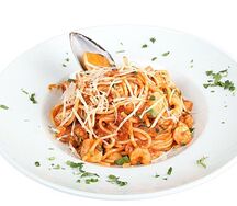 Спагетти с морепродуктами (Томат соус)