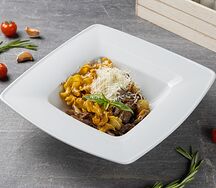Кампанелле с горядиной и грибами