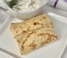 Блины с ветчиной и сыром