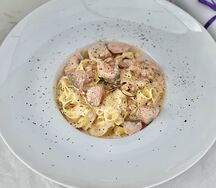 Домашняя паста с лососем