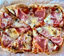 Римская пицца ветчина с грибами