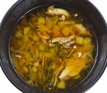Щи из свежей капусты с курицей