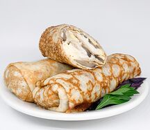 Блины с курицей, грибами и сыром замороженные