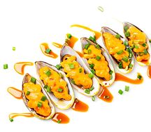 Запеченные острые мидии