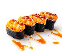 Запеченные суши с лососем