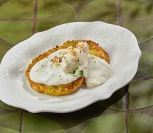 Оладьи из кабачков с кремом рикотта