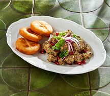 Кучмачи из печени с золотистыми мчади