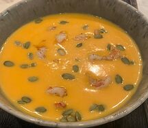 Тыквенный суп с креветками