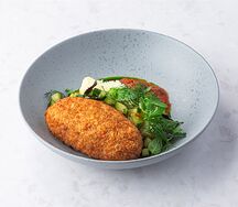 Фаршированная котлета с сыром и шпинатом