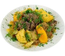 Говяжья печень с жареной картошкой