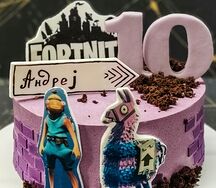 Торт Фортнайт сиреневый
