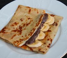 Блины с бананом и шоколадом