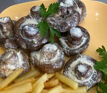 Грибы шампиньоны на мангале