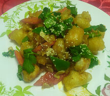 Куриный окорок с чесноком