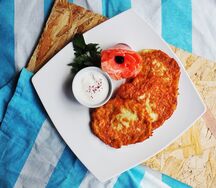 Драники картофельные с семгой