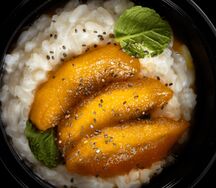 Рисовая каша с яблоком и корицей 