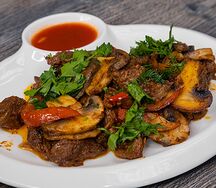 Мясо с грибами