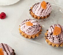 Пирожное Корзиночка с зефиром и шоколадной глазурью