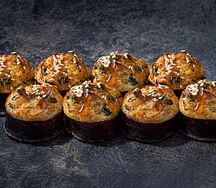 Запеченный Ролл с мидиями и крабом