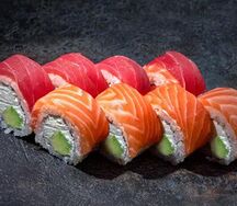 Ролл Филадельфия с тунцом и лососем