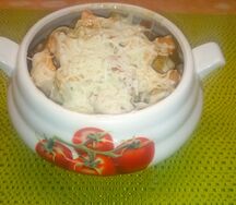 Горшочек по-японски с лососем