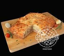Пирог с картошкой, грибами и луком