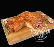 Пирог с курицей, грибами и сыром