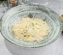Паста ризо с белыми грибами и шампиньонами