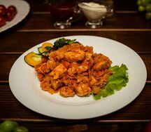 Капуста тушеная с курицей