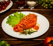 Перец фаршированный куриным фаршем