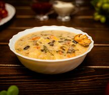 Сырный суп с грибами