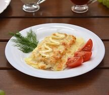 Рыба в сырно-яичной заливке