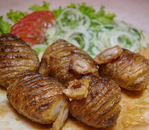 Картошка с курдюком на углях