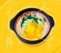 Сырные токпокки с беконом