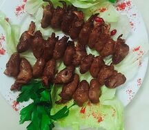 Шашлык из куриных сердечек