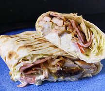 Шаурма грибная с курицей и беконом