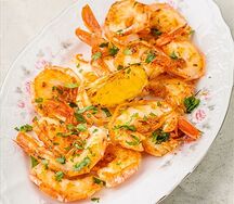 Лангустины с чесноком