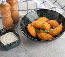 Жареные вареники с картошкой и грудинкой