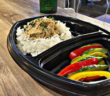 Бефстроганов с рисом