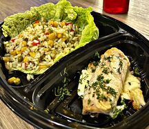 Куриный рулет с ризотто