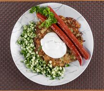 Хашбраун с колбасками