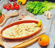 Тигровые креветки в чесночно-сливочном соусе