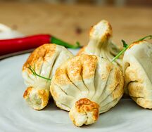 Хинкали жареные свинина и говядина